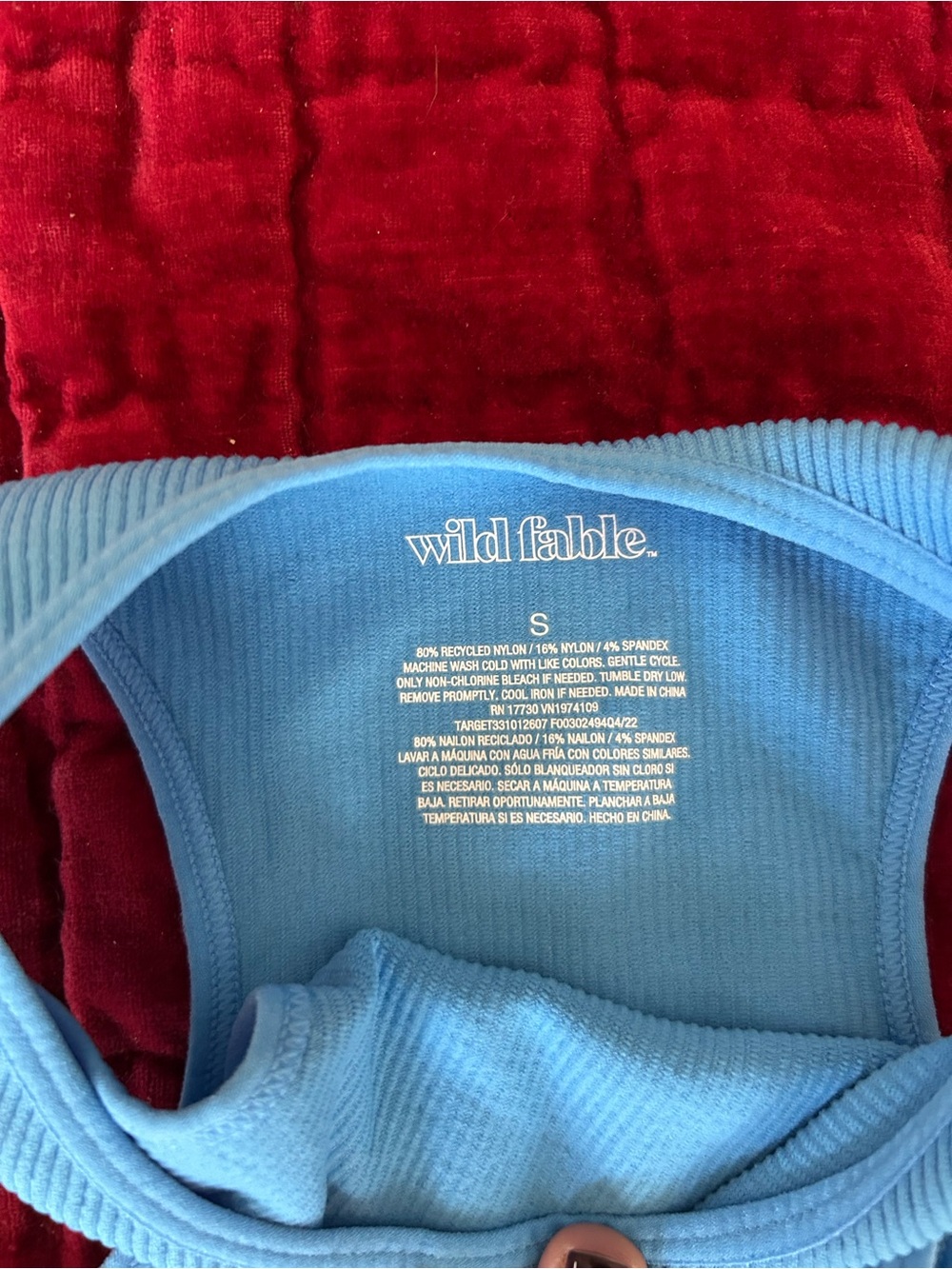 Wild Fable Ribbed Racerback Crop Tank - Blue - Picture 3 of 3